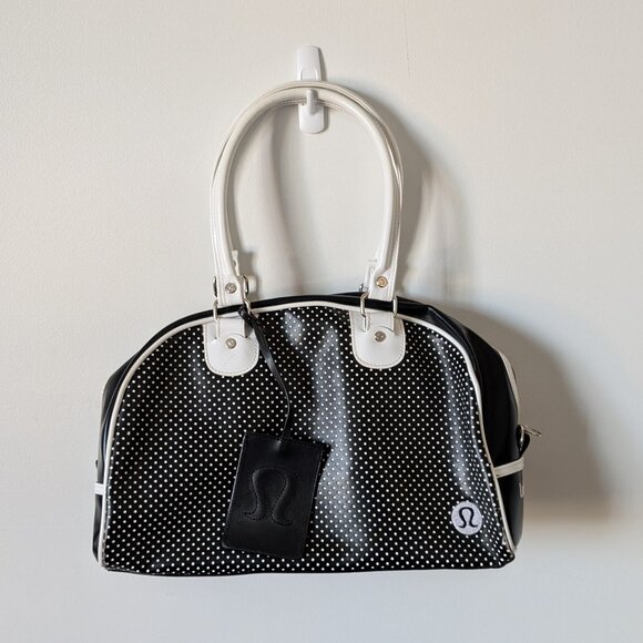 Lululemon - Black & White Polka Dot Top Handle Bag - Picture 1 of 7